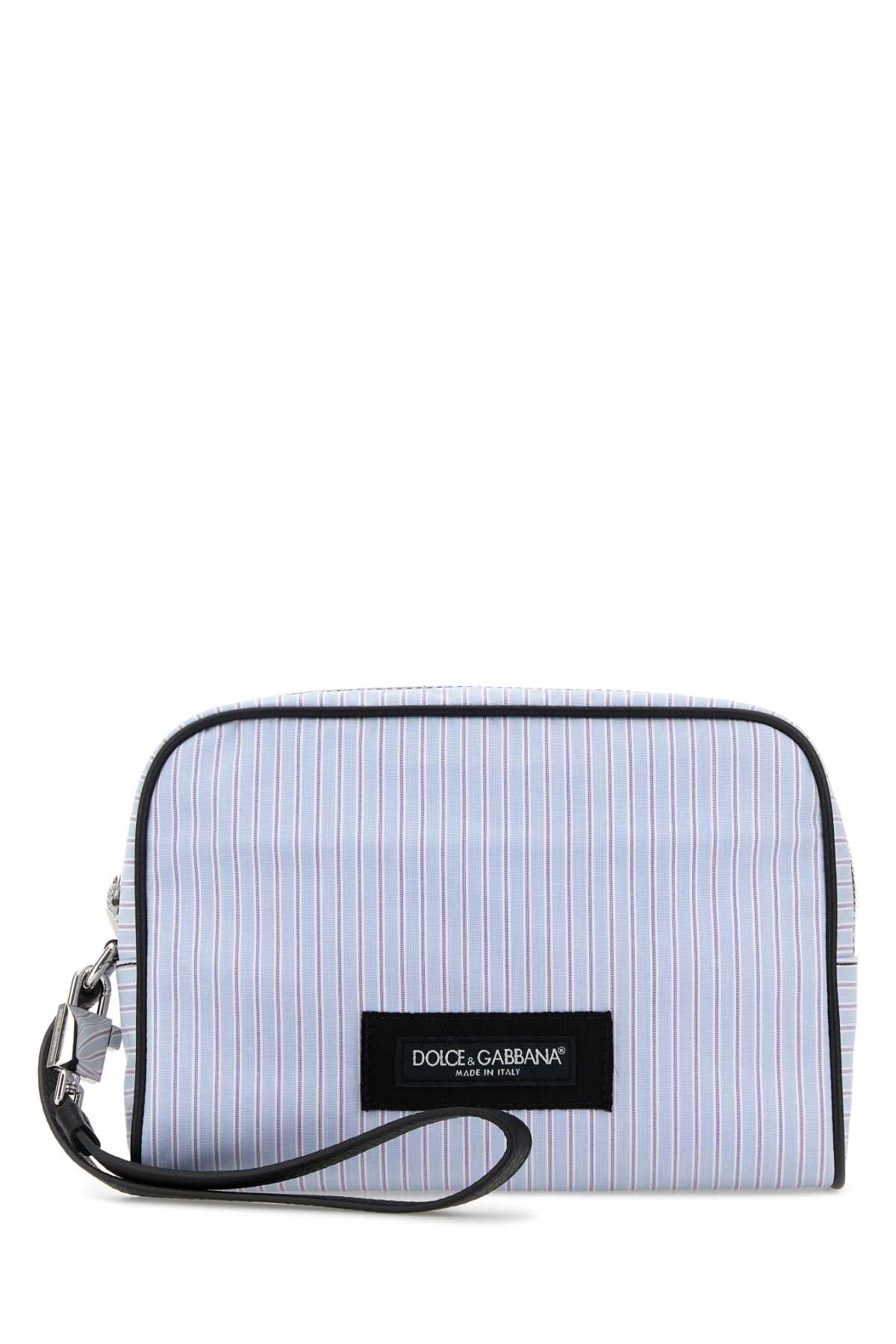 Dolce & Gabbana Men Embroidered Poplin Clutch DOLCE & GABBANA