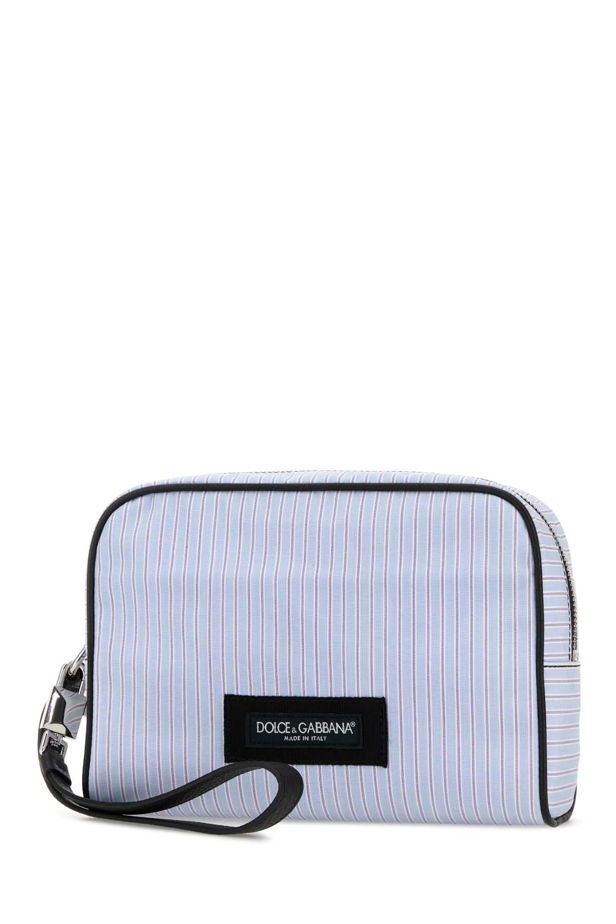 Dolce & Gabbana Men Embroidered Poplin Clutch DOLCE & GABBANA