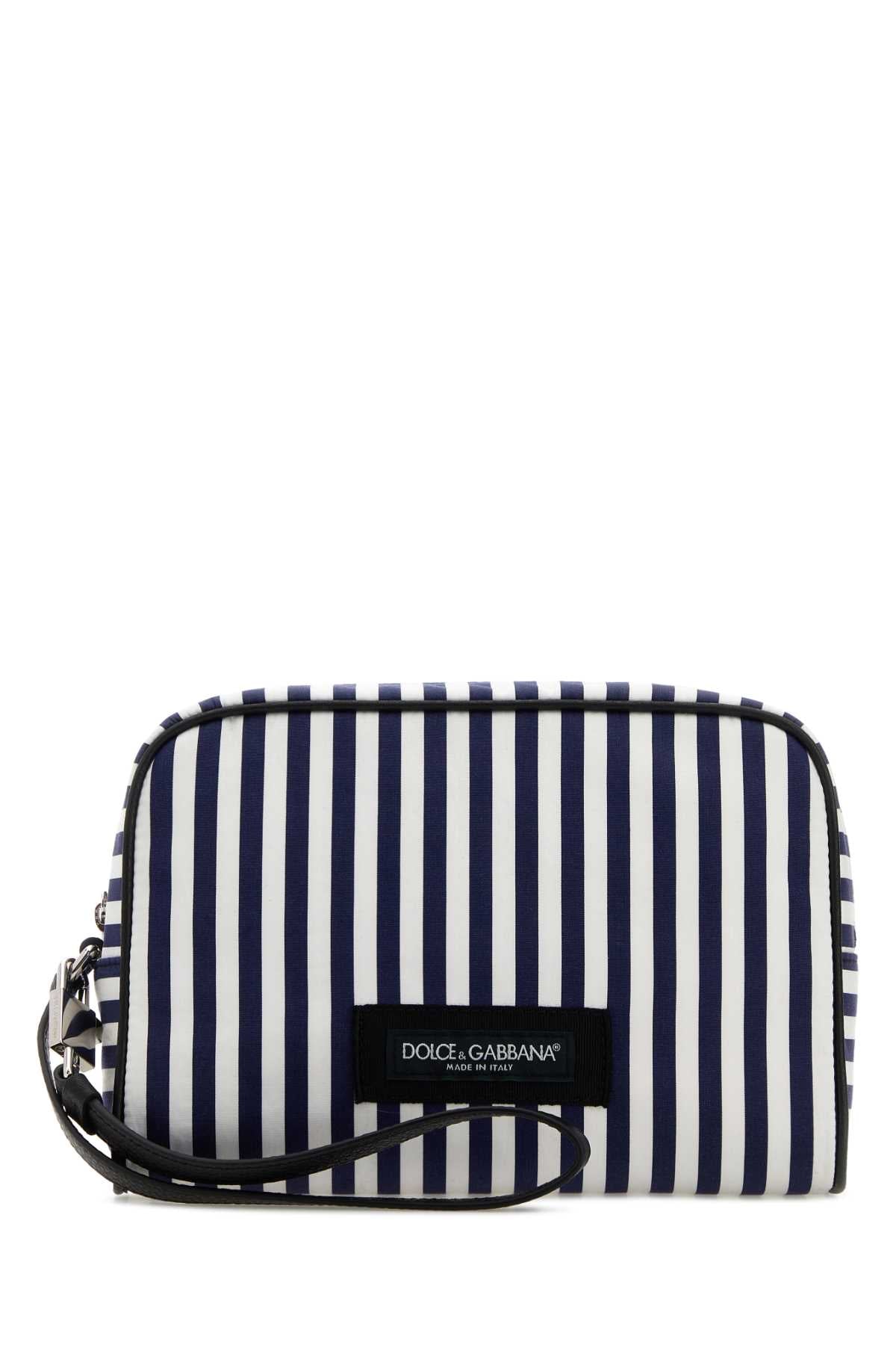 Dolce & Gabbana Men Embroidered Poplin Clutch DOLCE & GABBANA
