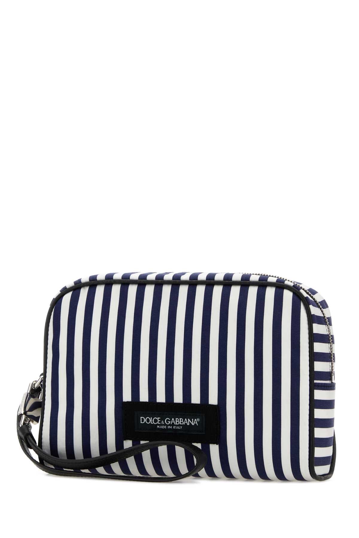 Dolce & Gabbana Men Embroidered Poplin Clutch DOLCE & GABBANA