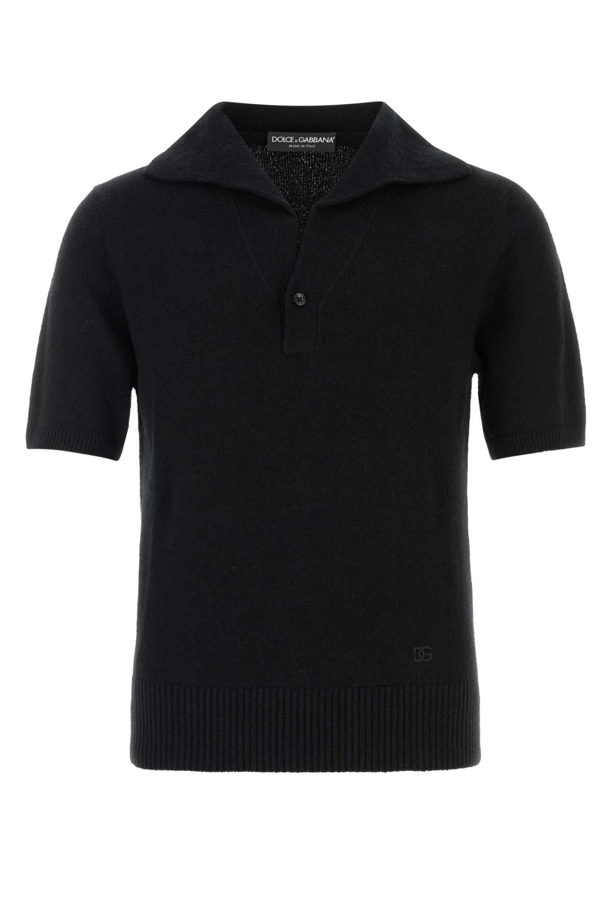 Dolce & Gabbana Men Black Cotton Blend Polo Shirt DOLCE & GABBANA