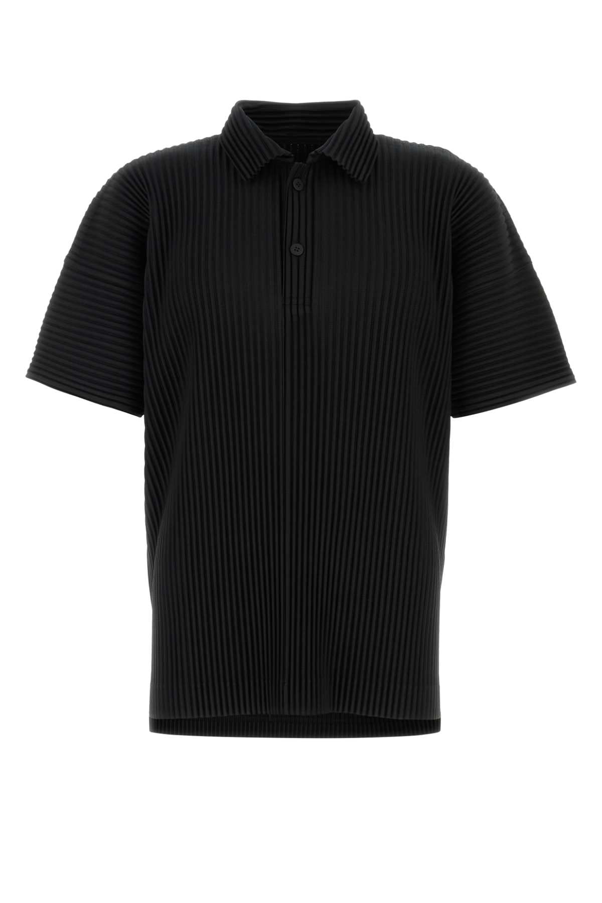 Homme Plisse' Issey Miyake Men Black Polyester Polo Shirt HOMME PLISSE ISSEY MIYAKE
