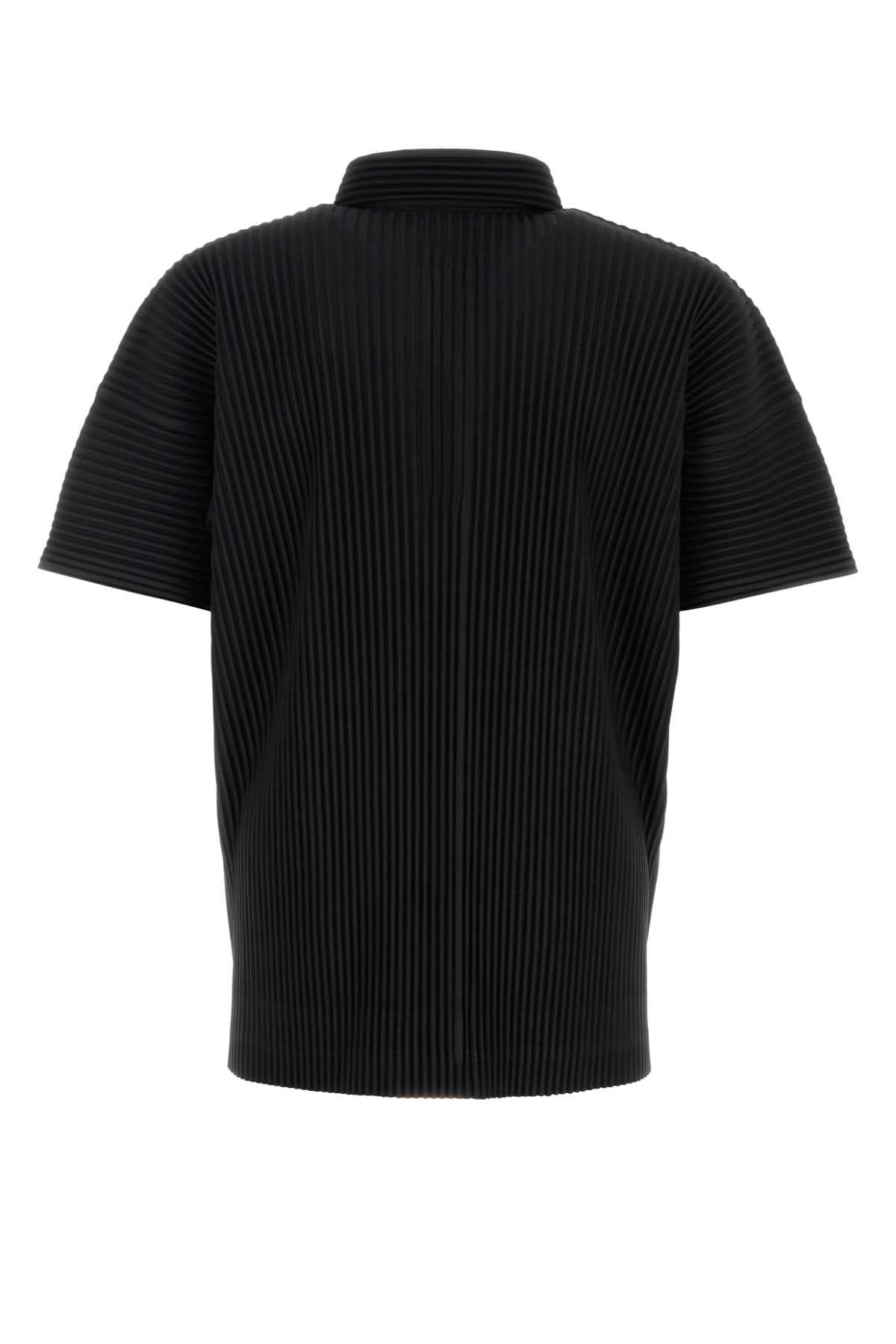 Homme Plisse' Issey Miyake Men Black Polyester Polo Shirt HOMME PLISSE ISSEY MIYAKE