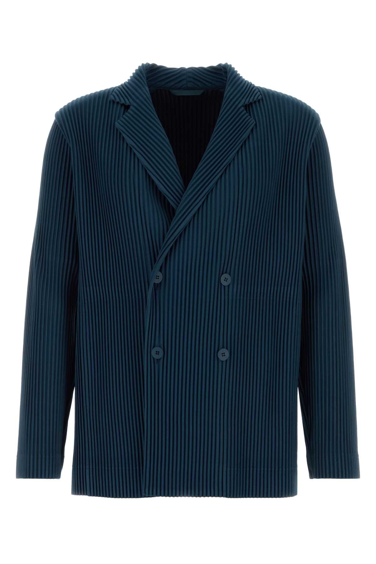 Homme Plisse' Issey Miyake Men Navy Blue Polyester Blazer HOMME PLISSE ISSEY MIYAKE