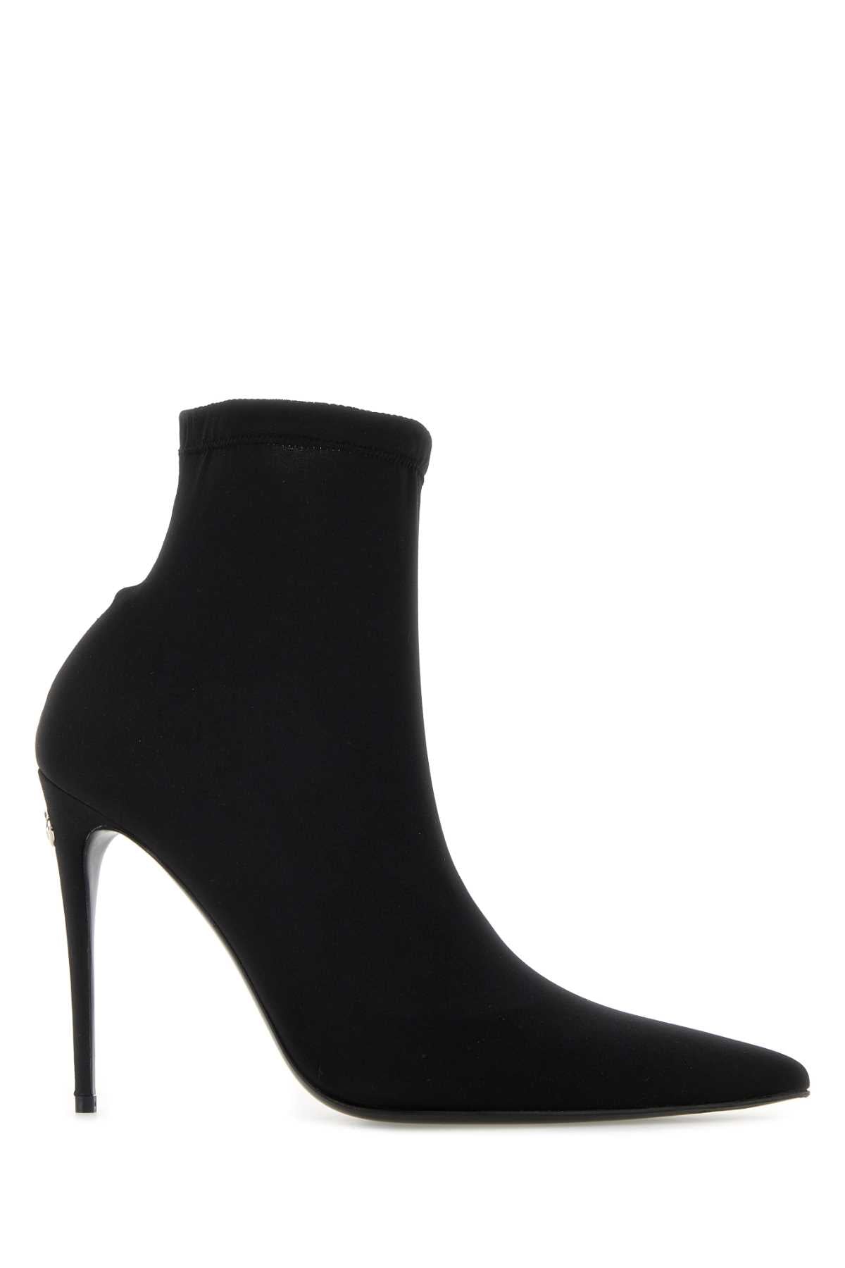 Dolce & Gabbana Women Black Fabric Ankle Boots DOLCE & GABBANA