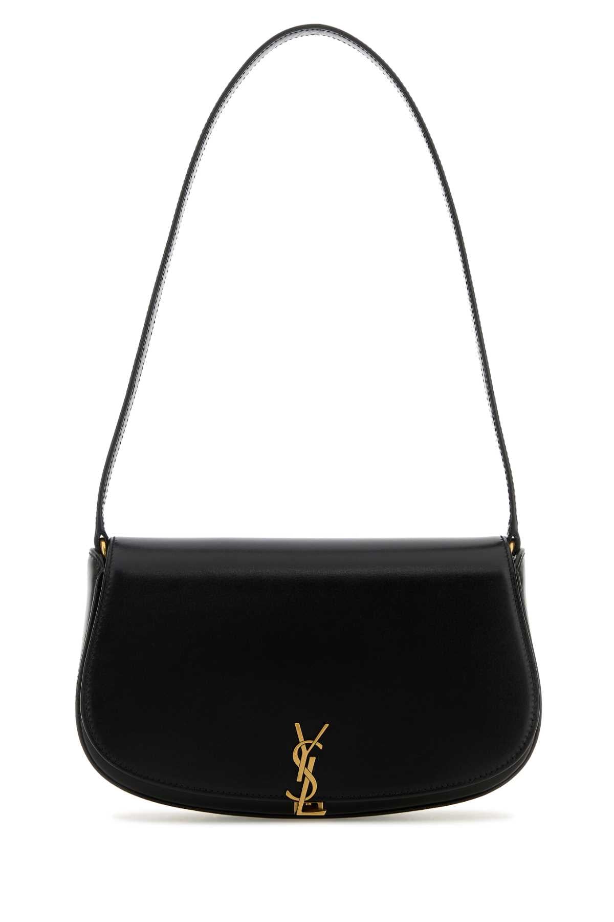 Saint Laurent Women Black Leather Demi Lune Shoulder Bag SAINT LAURENT