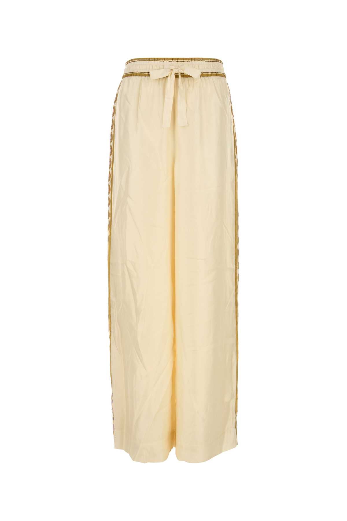 Zimmermann Women Cream Twill Luna Wide-Leg Pant ZIMMERMANN