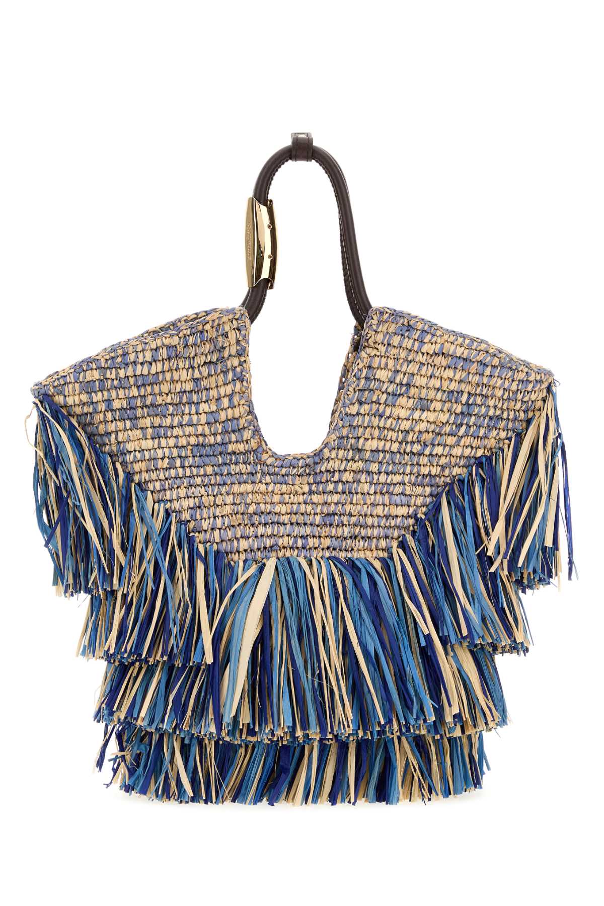 Zimmermann Women Blue Raffia Small Goldentime Shopping Bag ZIMMERMANN