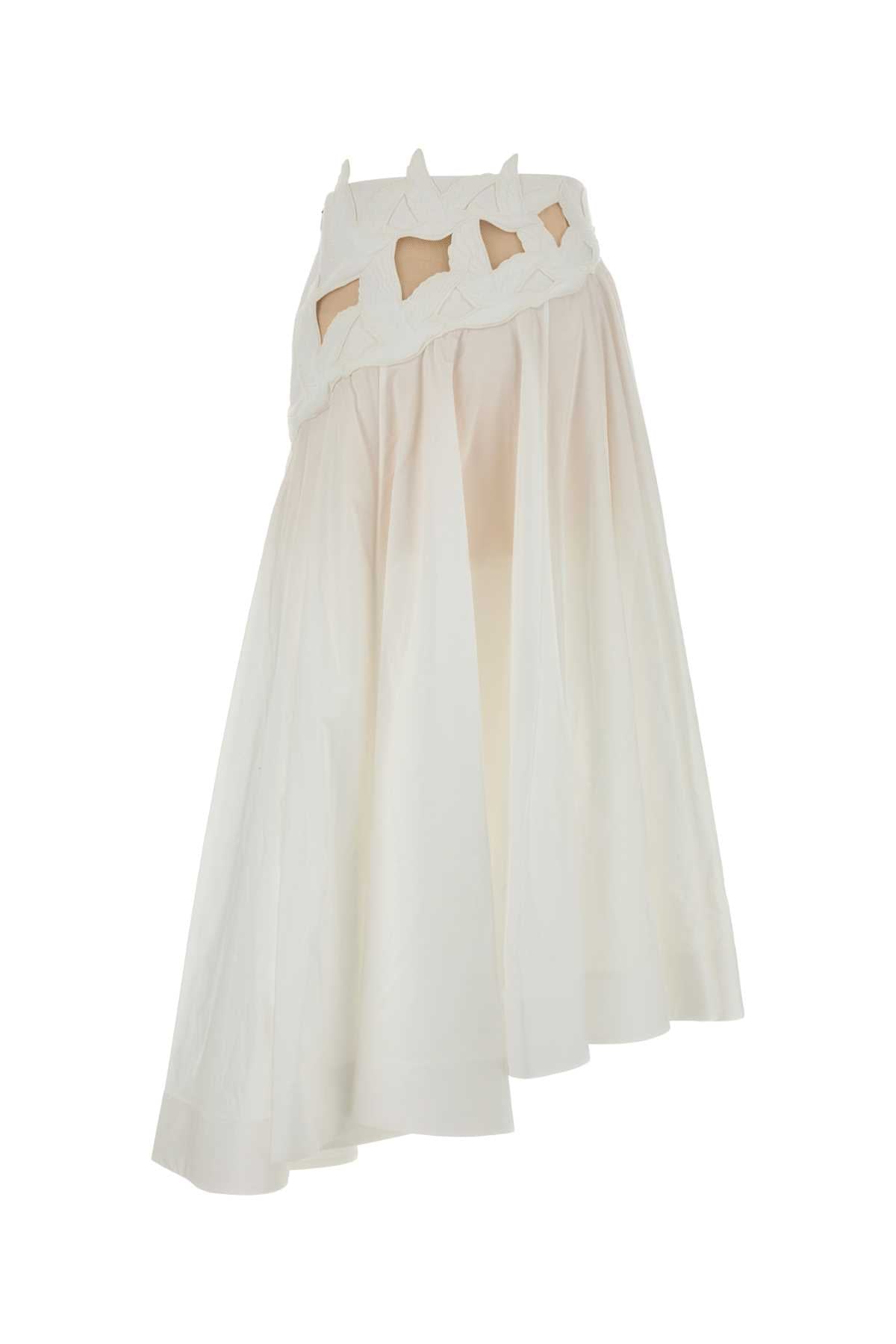 Zimmermann Women White Poplin Luna Skirt ZIMMERMANN