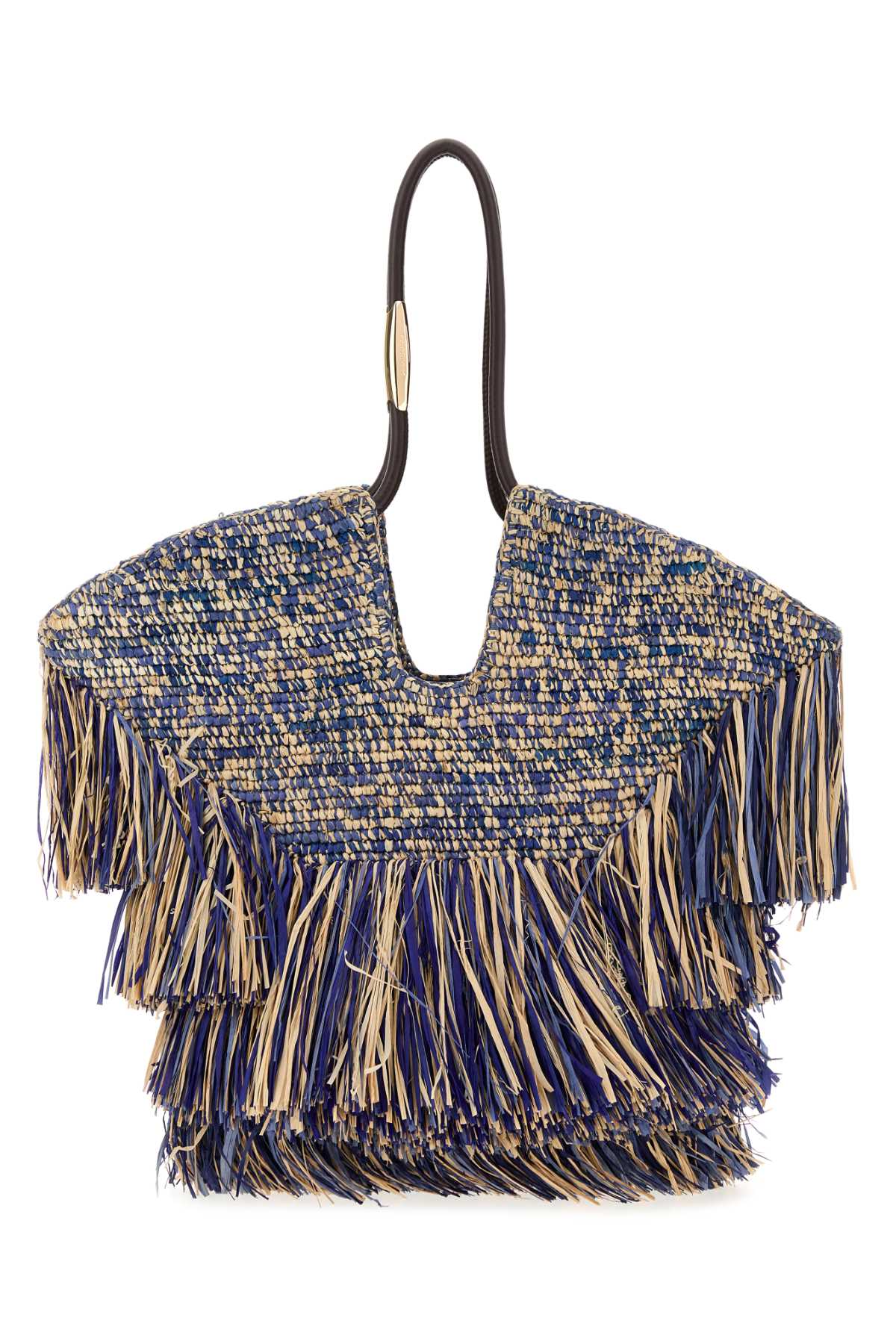 Zimmermann Women Blue Raffia Medium Goldentime Shopping Bag ZIMMERMANN