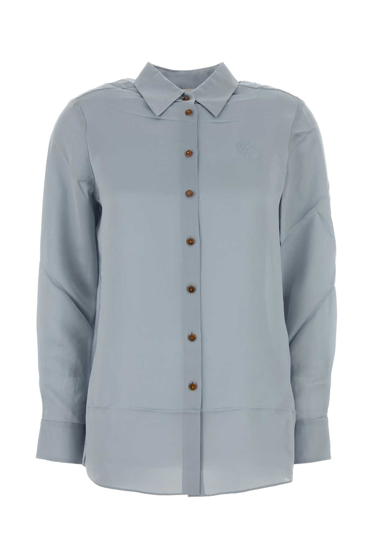 Zimmermann Women Light Blue Crepe Luna Shirt ZIMMERMANN