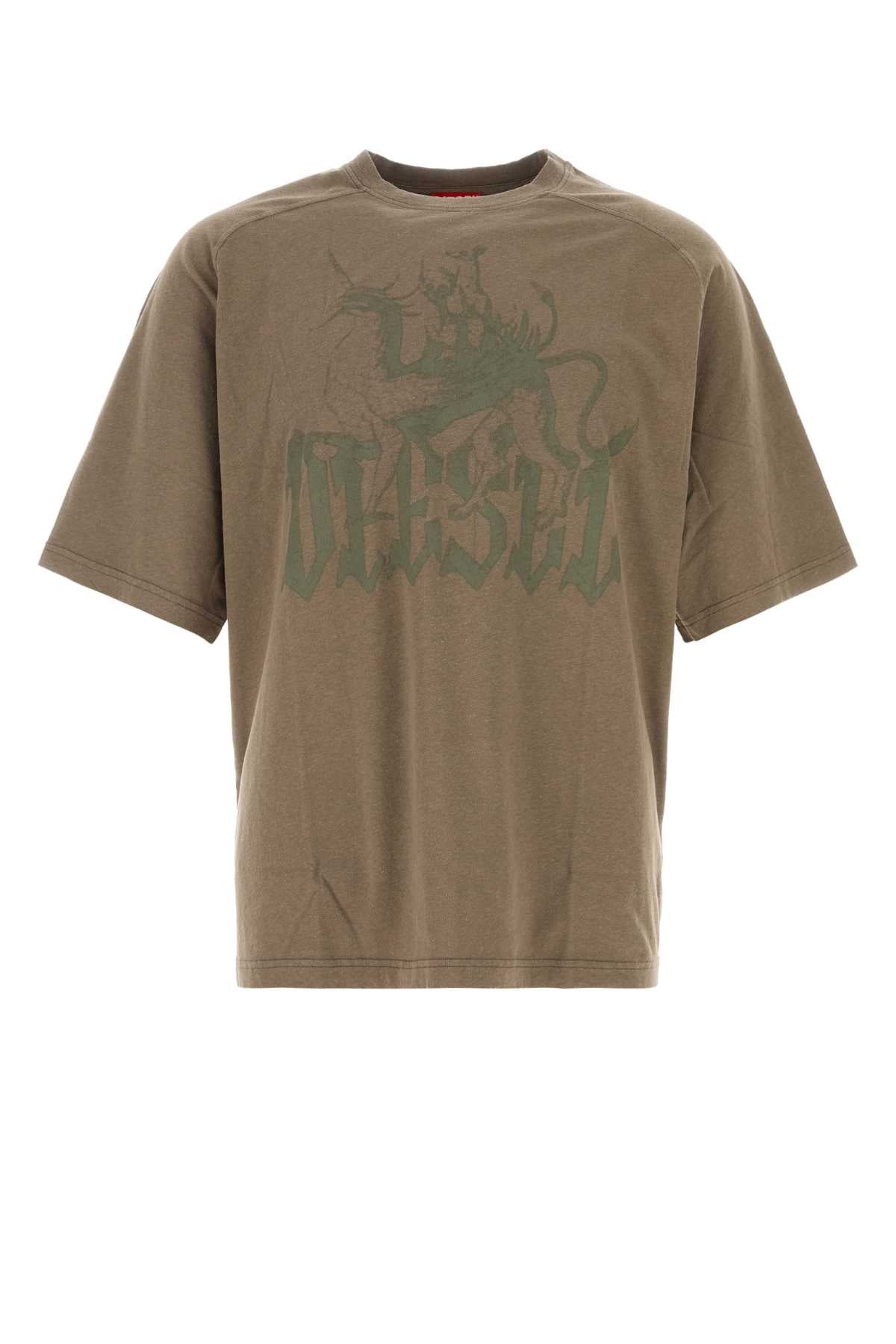Diesel Men Mud Cotton Blend T-Jussi T-Shirt DIESEL