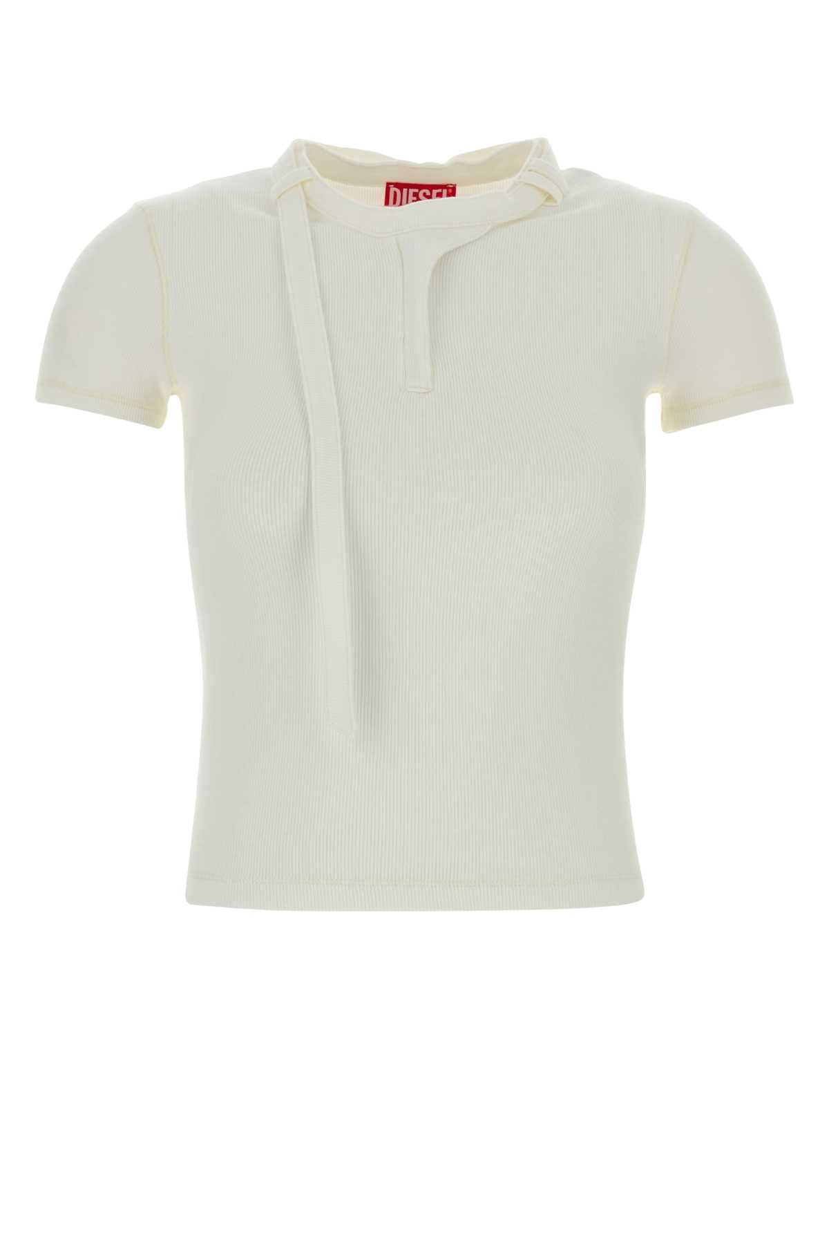 Diesel Women White Stretch Cotton T-Iaras T-Shirt DIESEL