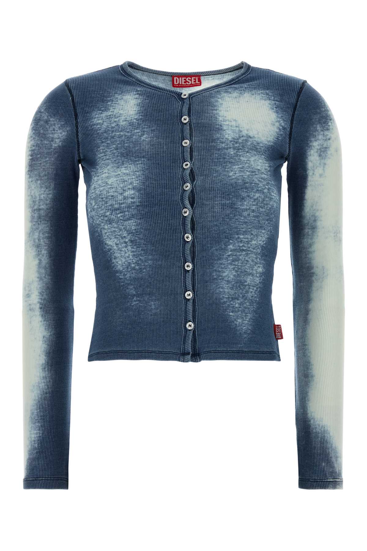 Diesel Women Blue Stretch Cotton T-Gabriel Cardigan DIESEL