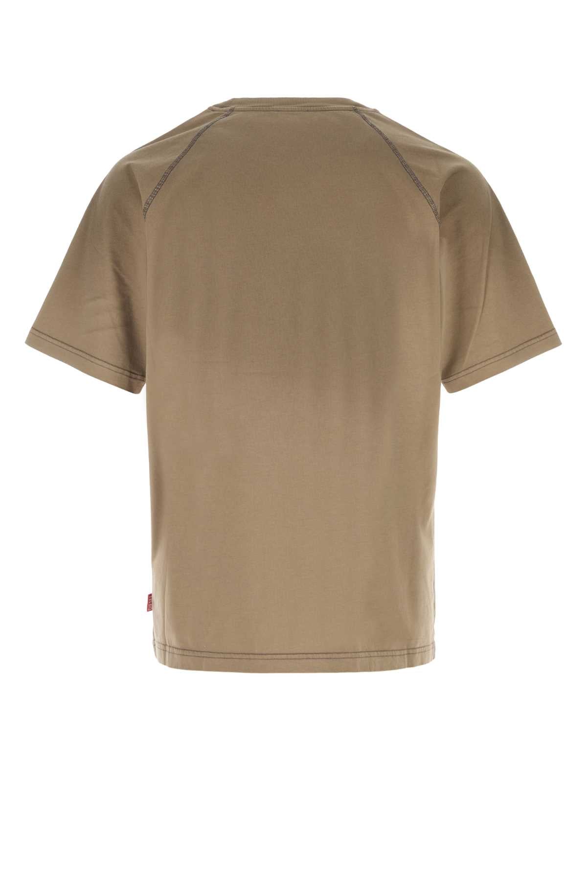 Diesel Men Cappuccino Cotton T-Forb T-Shirt DIESEL