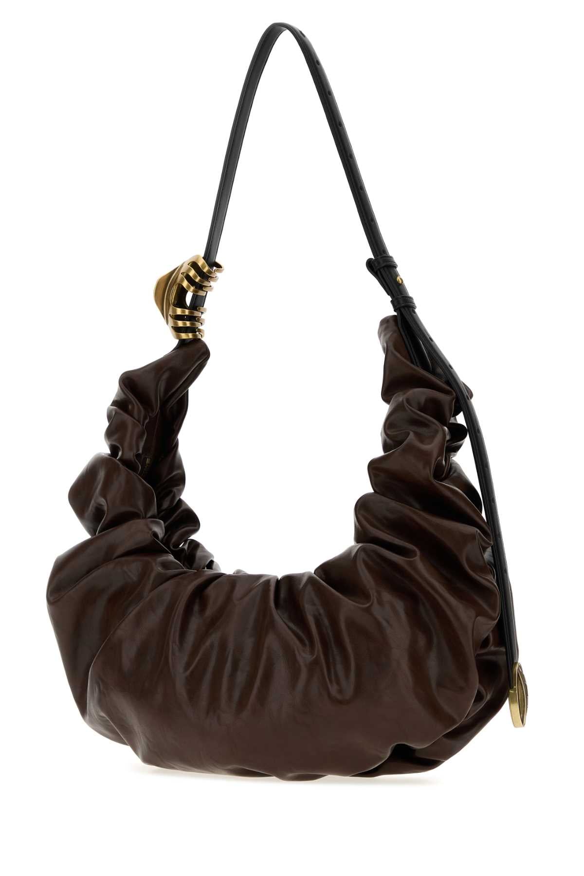 Diesel Women Brown Synthetic Leather Grab-D Shoulder Bag DIESEL