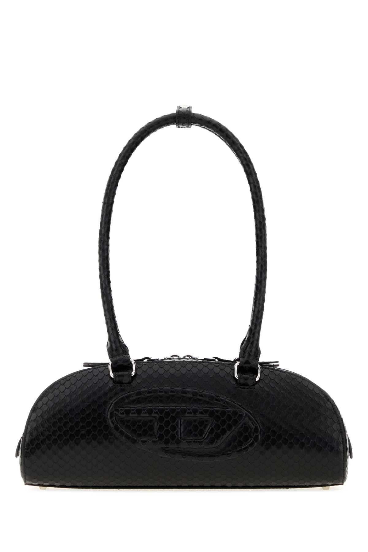 Diesel Women Black Leather  1Dr Dome Shoulder Bag DIESEL