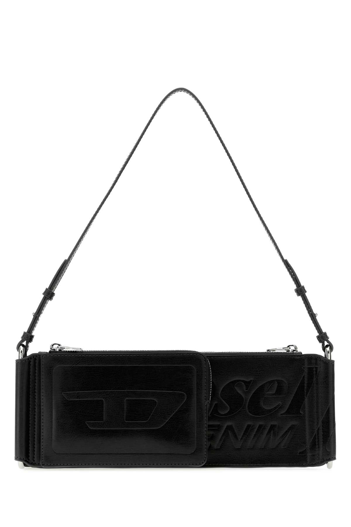 Diesel Women Black Synthetic Leather Flag-D Shoulder Bag DIESEL