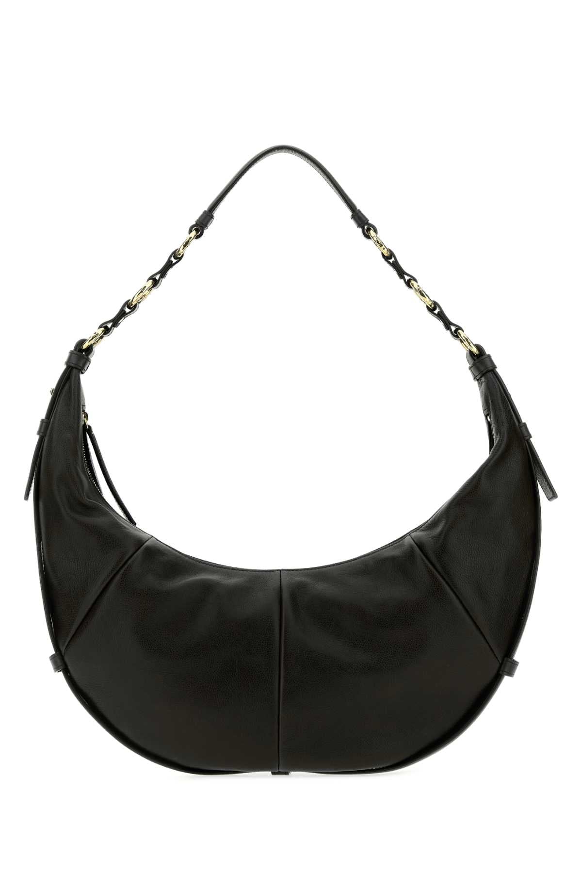 Saint Laurent Women Black Leather Saharienne Shopping Bag SAINT LAURENT