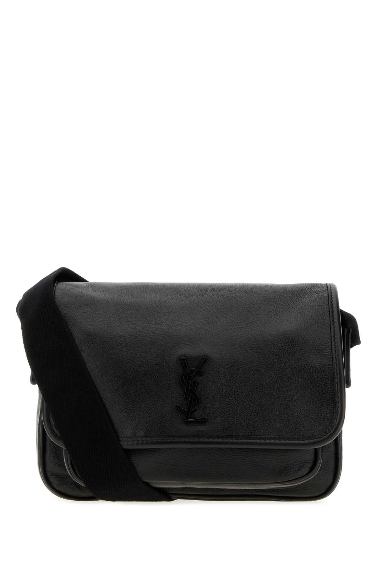 Saint Laurent Men Black Leather Messenger Niki Crossbody Bag SAINT LAURENT