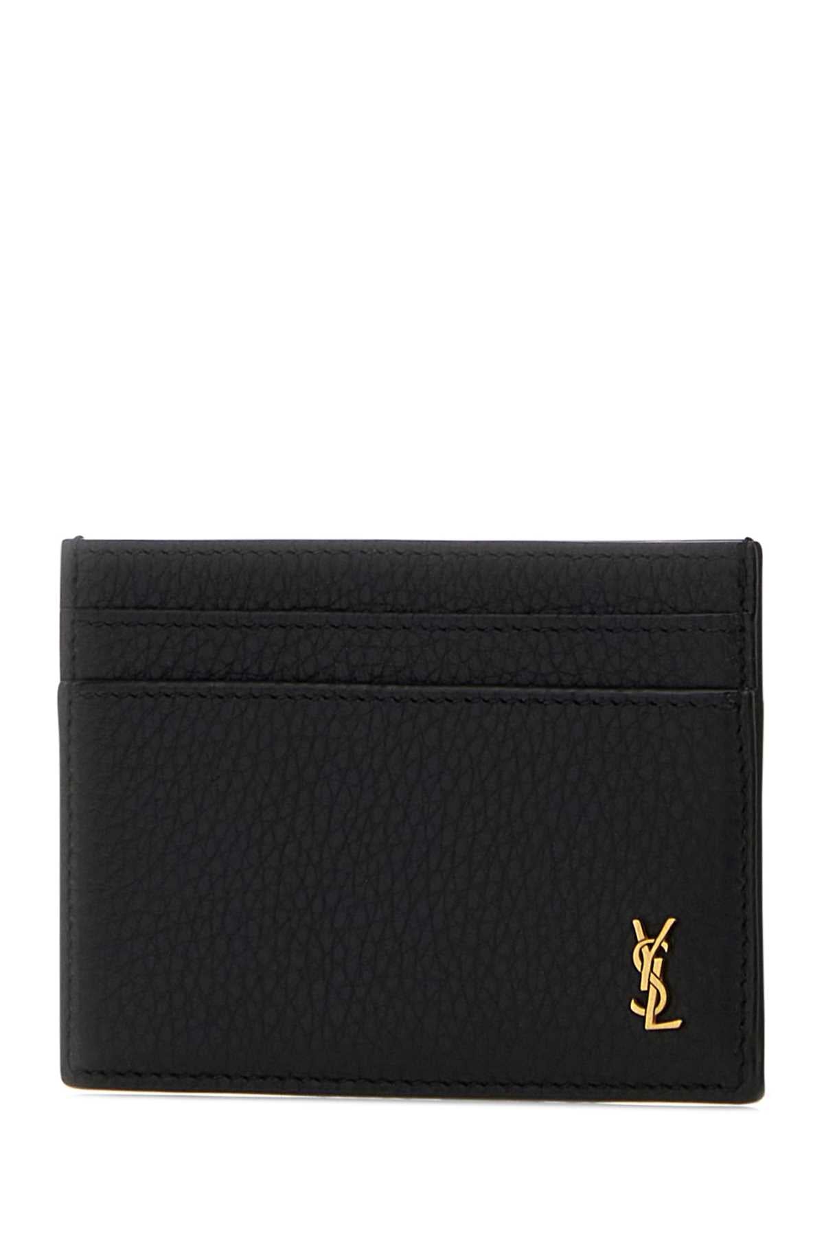 Saint Laurent Men Black Leather Card Holder SAINT LAURENT