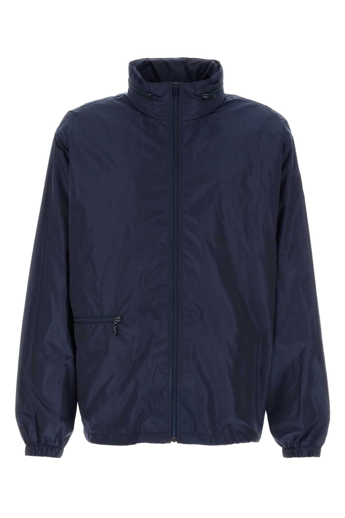 Saint Laurent Men Navy Blue Nylon Windbreaker SAINT LAURENT