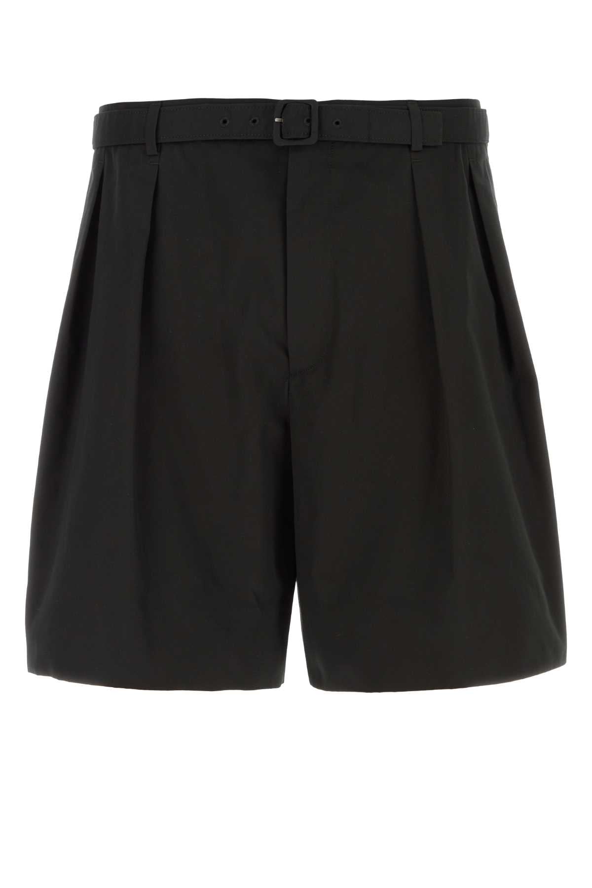 Saint Laurent Men Black Poplin Bermuda Shorts SAINT LAURENT