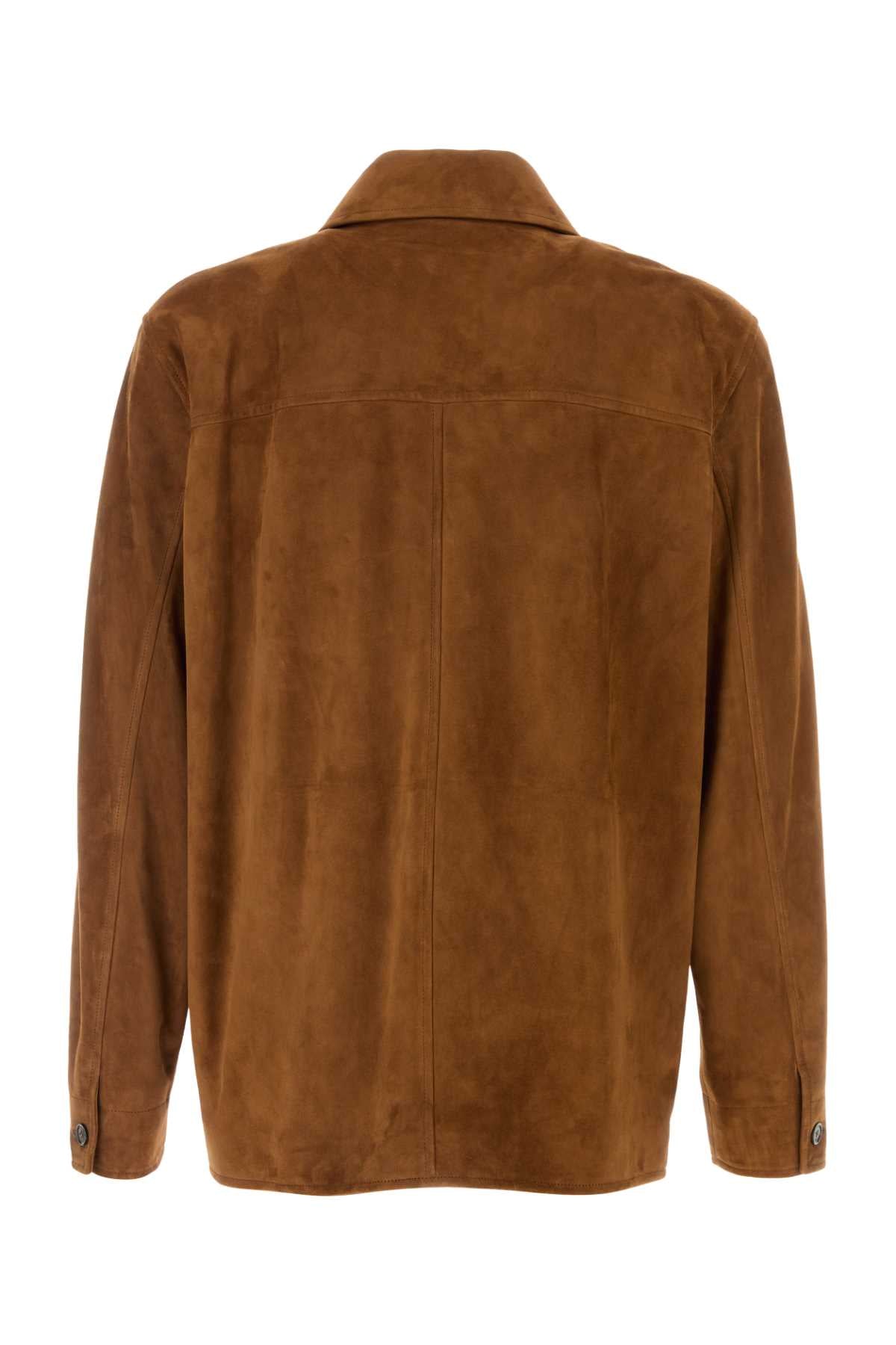 Saint Laurent Men Caramel Suede Jacket SAINT LAURENT