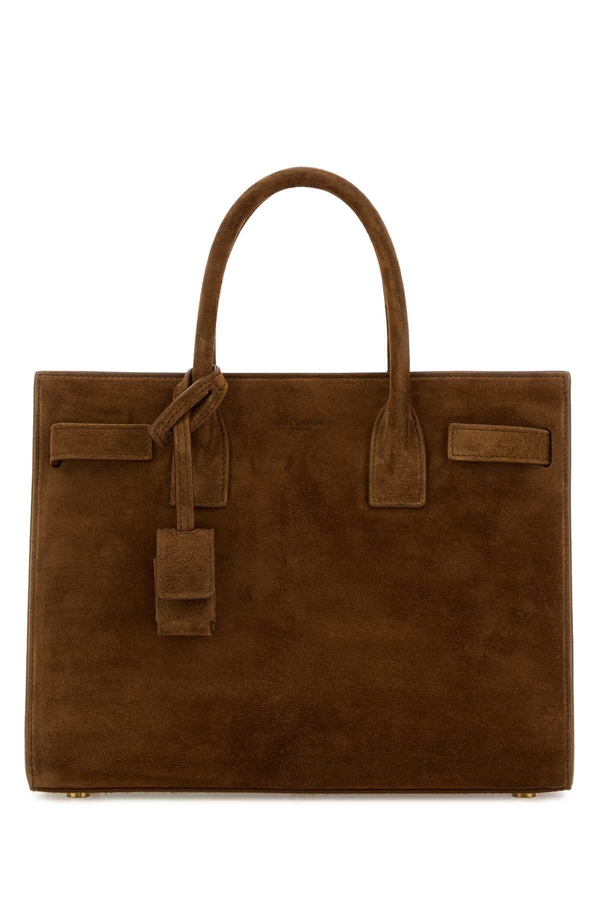 Saint Laurent Women Brown Suede Sac De Jour Handbag SAINT LAURENT