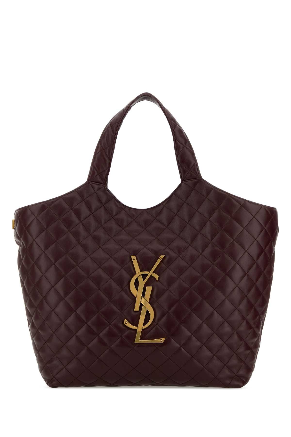 Saint Laurent Women Aubergine Nappa Leather Icare Shopping Bag SAINT LAURENT