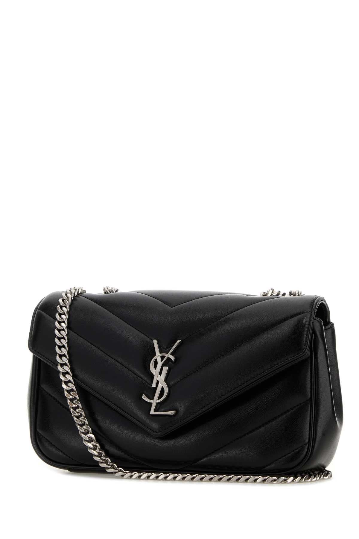 Saint Laurent Women Black Leather Small Loulou Shoulder Bag SAINT LAURENT