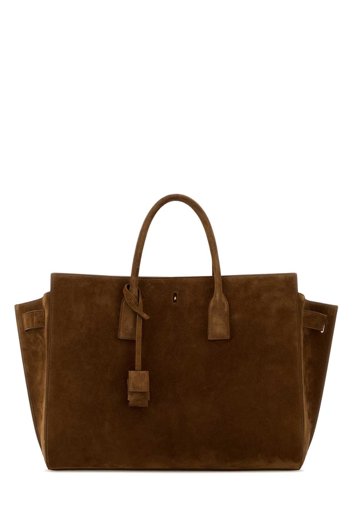 Saint Laurent Women Camel Suede Sac De Jour Shopping Bag SAINT LAURENT