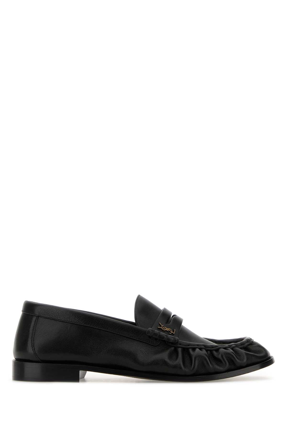Saint Laurent Men Black Leather Loafers SAINT LAURENT