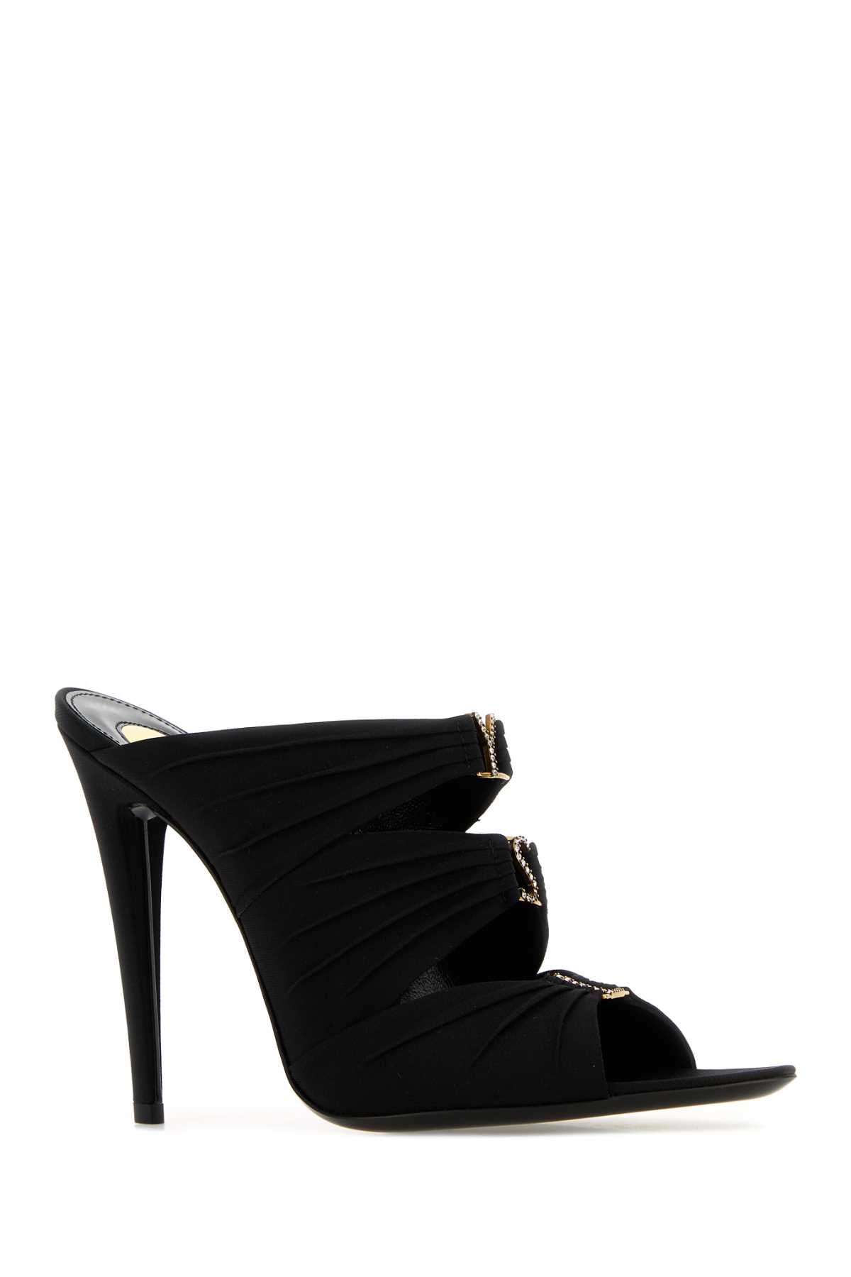 Saint Laurent Women Black Fabric Emilie Mules SAINT LAURENT