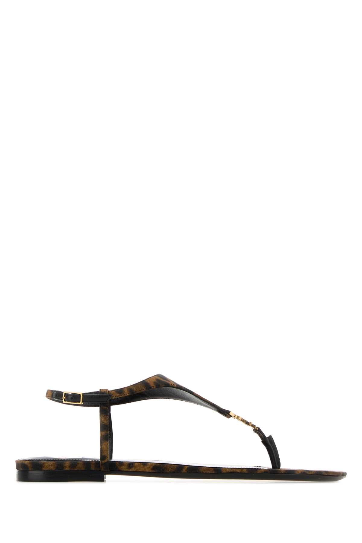 Saint Laurent Women Printed Fabric Cassandra Sandals SAINT LAURENT