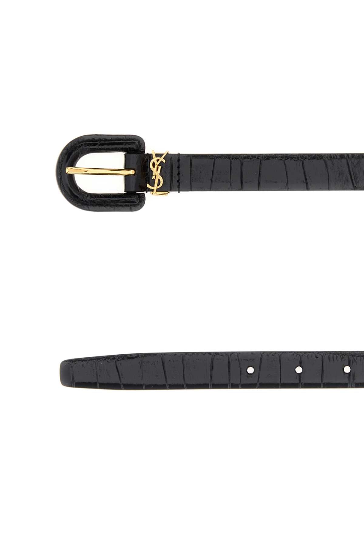 Saint Laurent Women Black Leather Belt SAINT LAURENT