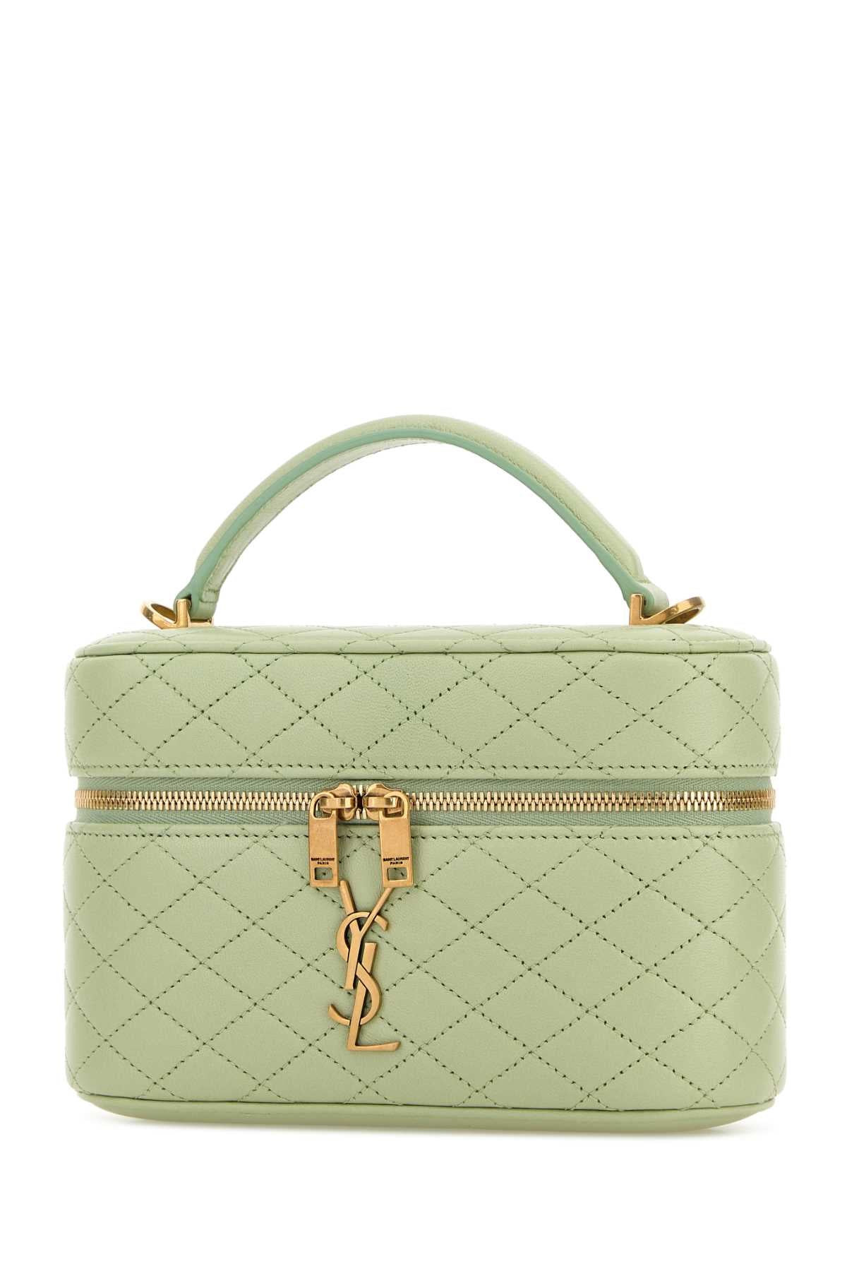 Saint Laurent Women Pastel Green Nappa Leather Vanity Gaby Handbag SAINT LAURENT