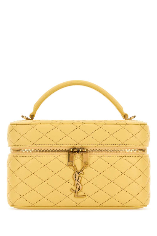 Saint Laurent Women Yellow Nappa Leather Vanity Gaby Handbag SAINT LAURENT