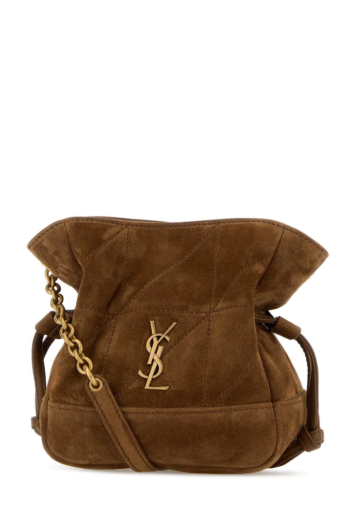 Saint Laurent Women Brown Suede Mini Jamie Bucket Bag SAINT LAURENT
