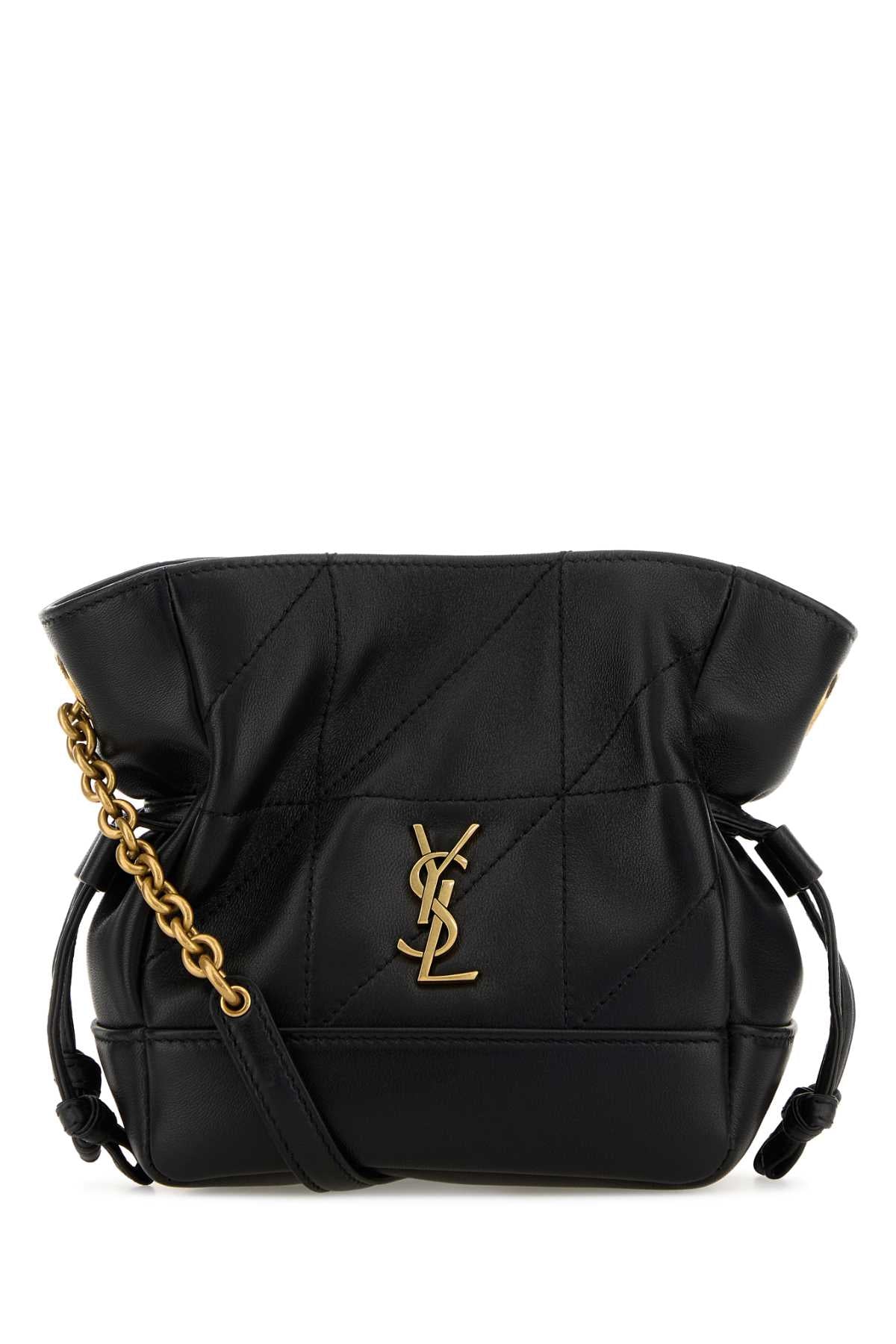 Saint Laurent Women Black Leather Mini Jamie Bucket Bag SAINT LAURENT