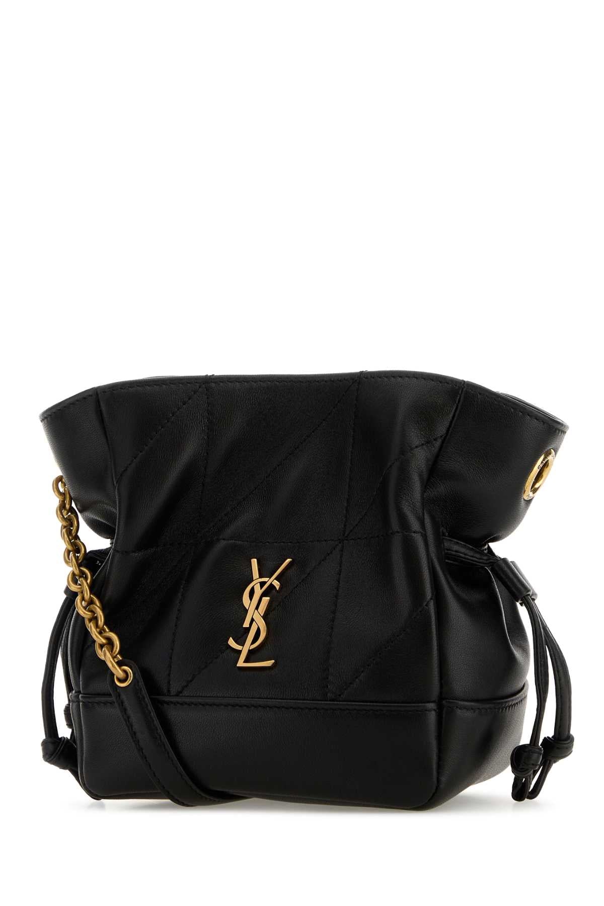 Saint Laurent Women Black Leather Mini Jamie Bucket Bag SAINT LAURENT