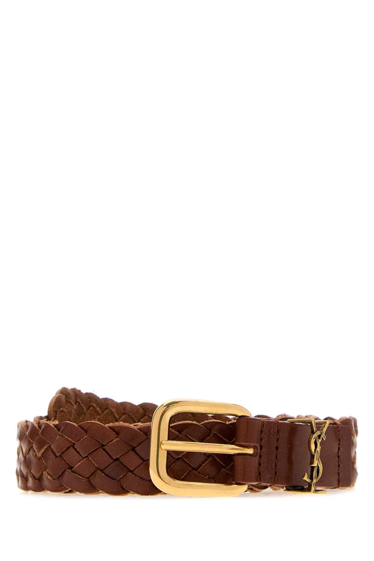 Saint Laurent Men Brown Leather Belt SAINT LAURENT