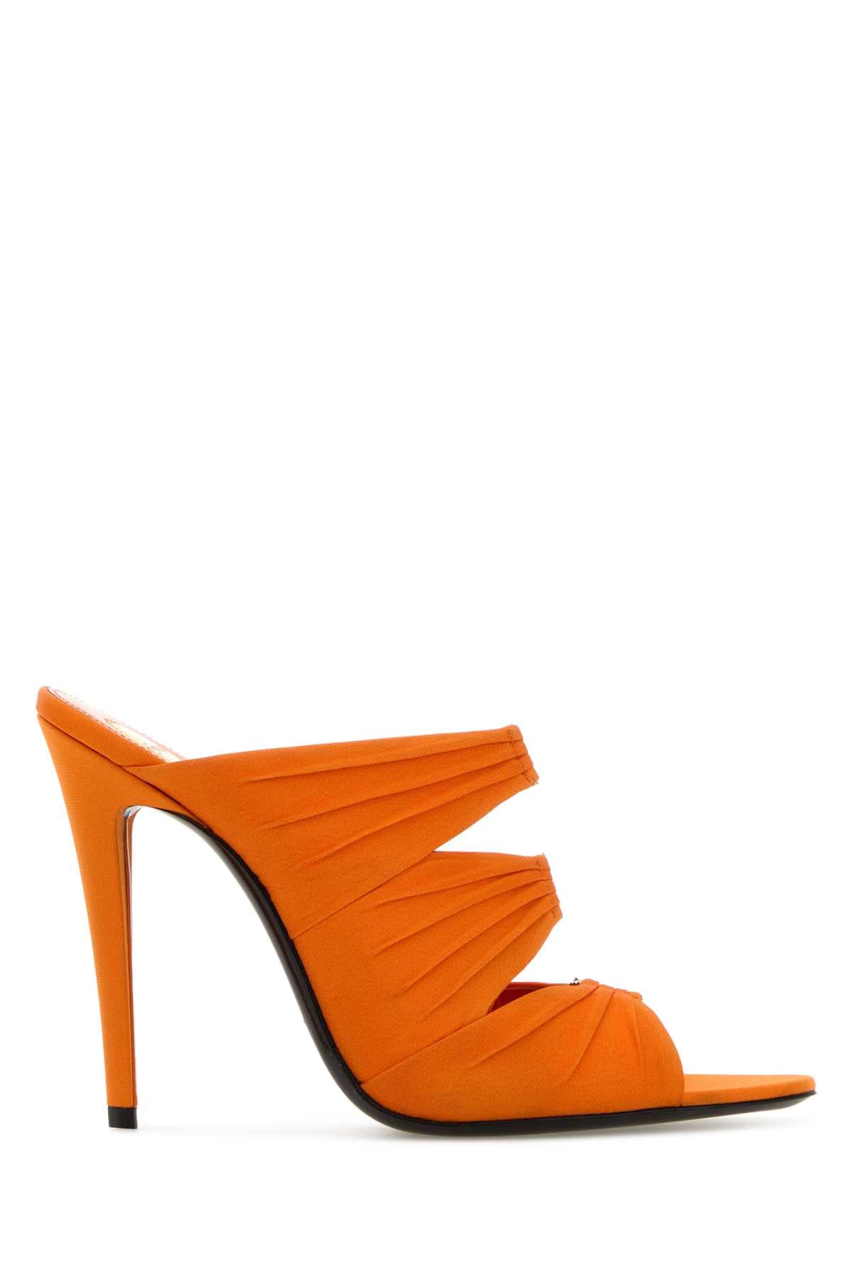 Saint Laurent Women Orange Fabric Emilie Mules SAINT LAURENT