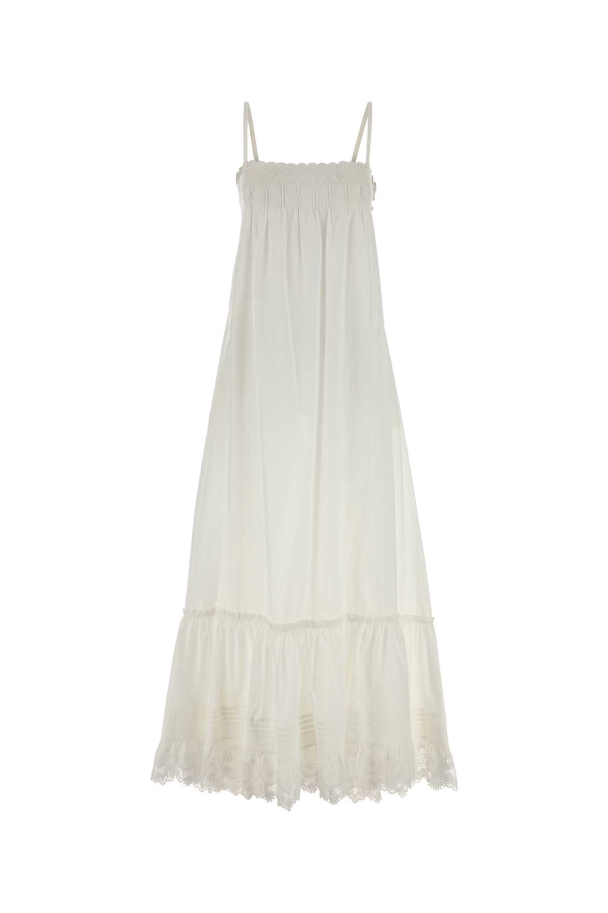 Saint Laurent Women White Cotton Dress SAINT LAURENT