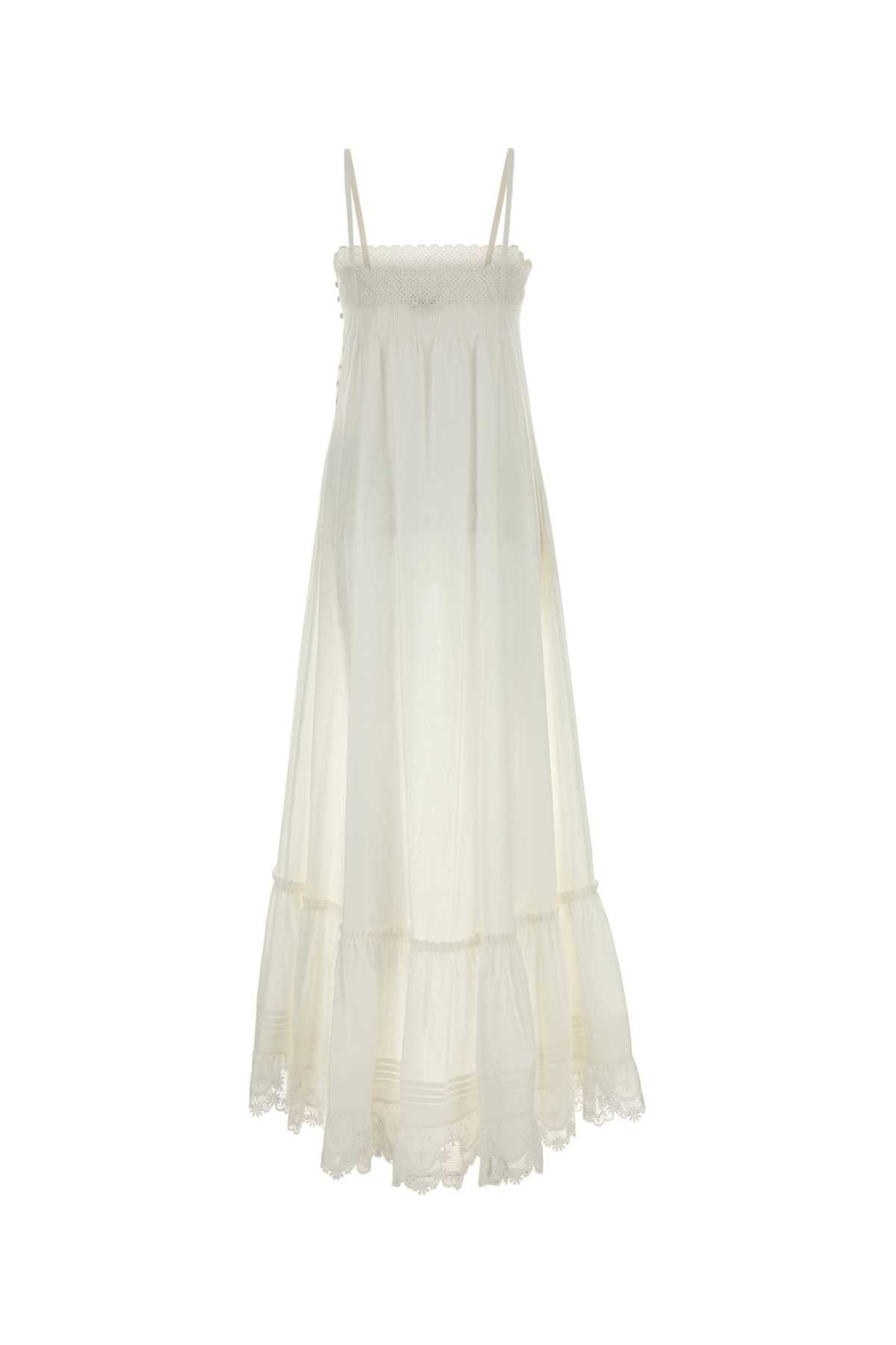 Saint Laurent Women White Cotton Dress SAINT LAURENT