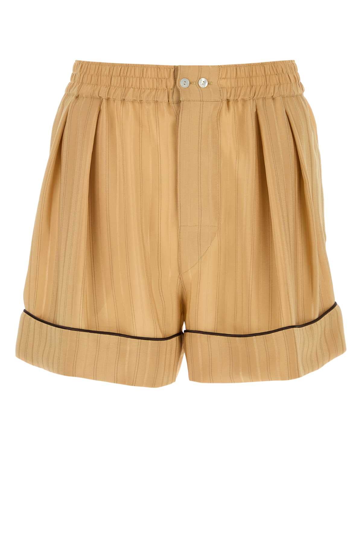 Saint Laurent Men Embroidered Silk Bermuda Shorts SAINT LAURENT