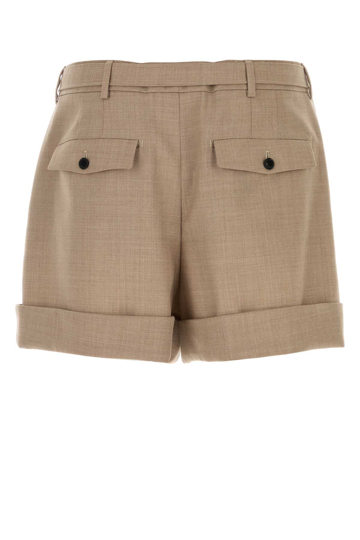 Saint Laurent Men Cappuccino Wool Bermuda Shorts SAINT LAURENT