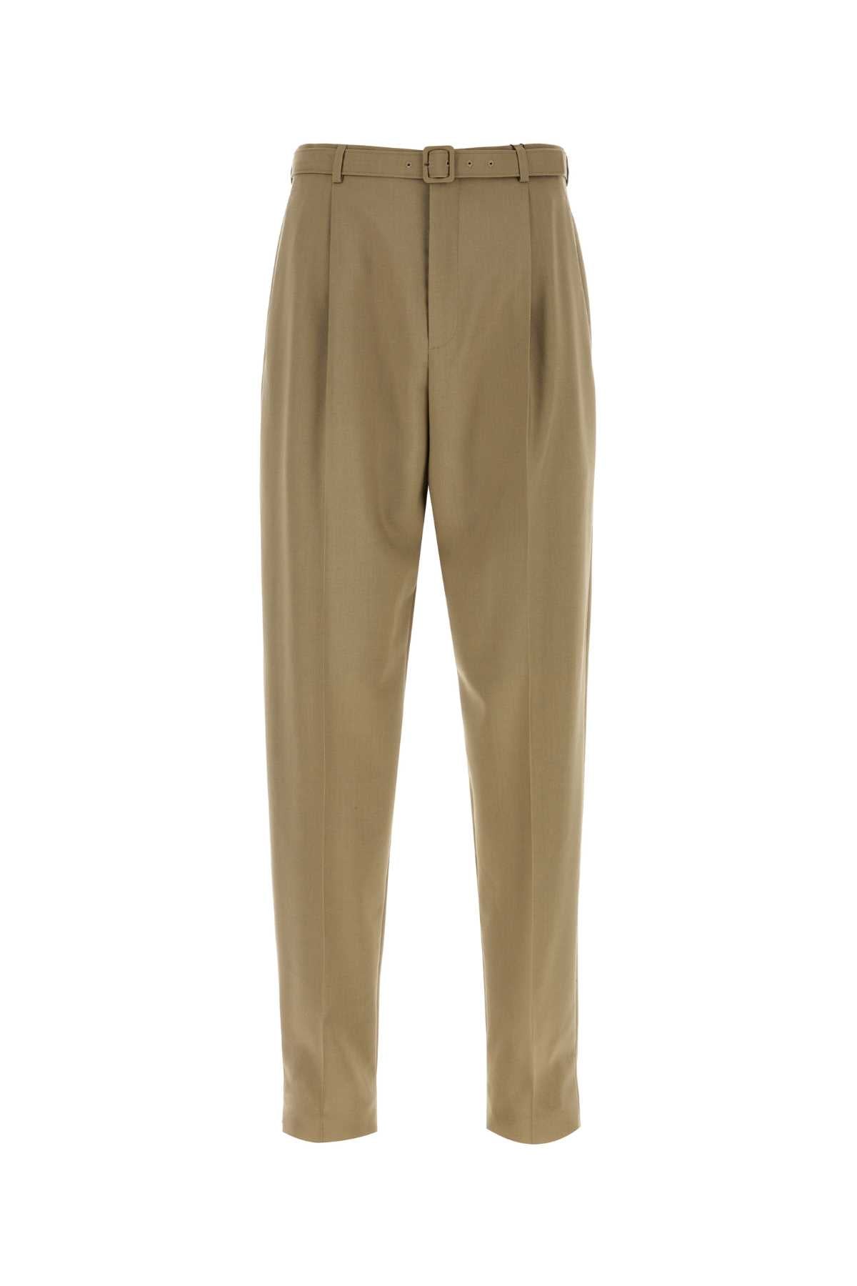 Saint Laurent Men Cappuccino Wool Blend Pant SAINT LAURENT