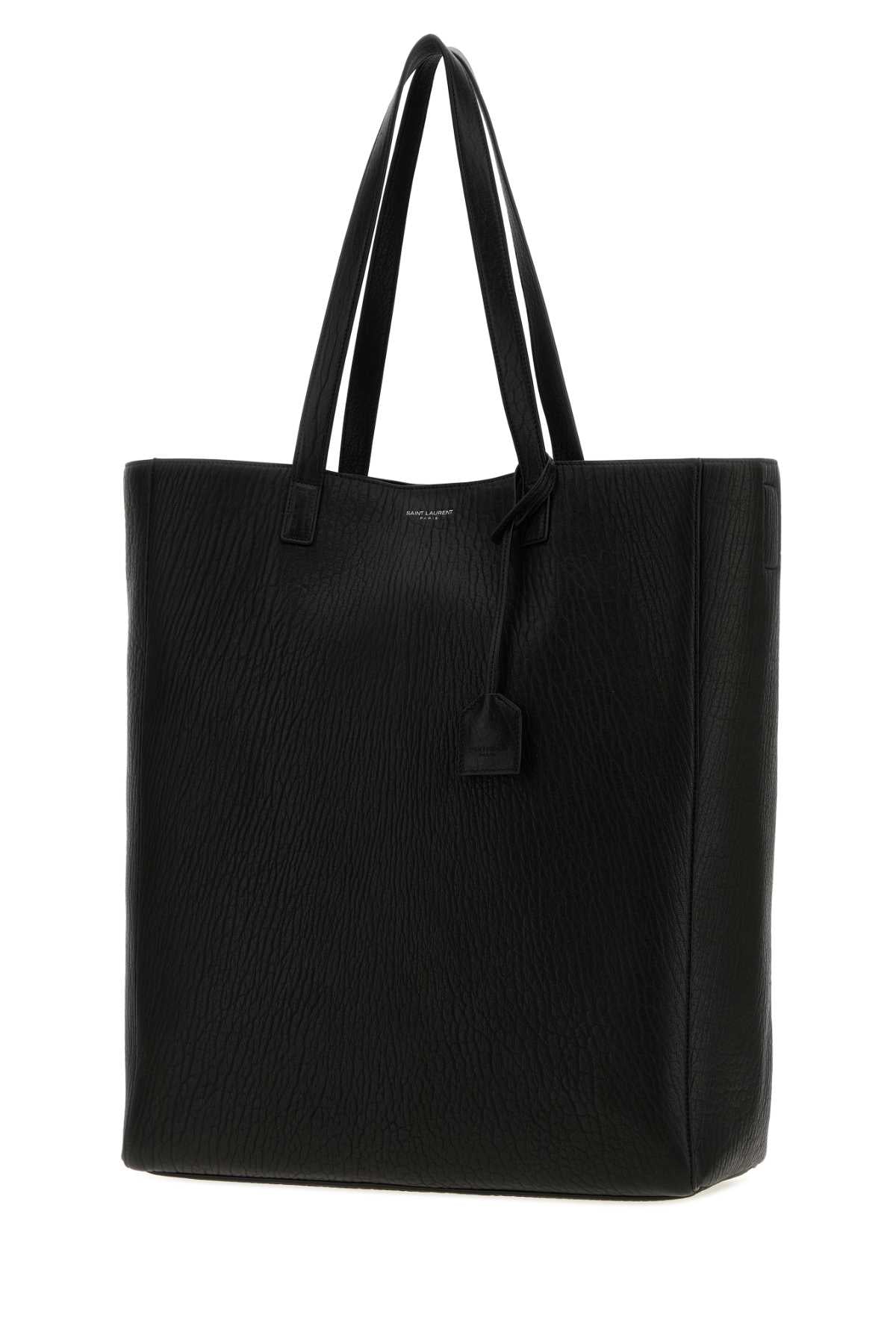 Saint Laurent Men Black Leather Bold Shopping Bag SAINT LAURENT