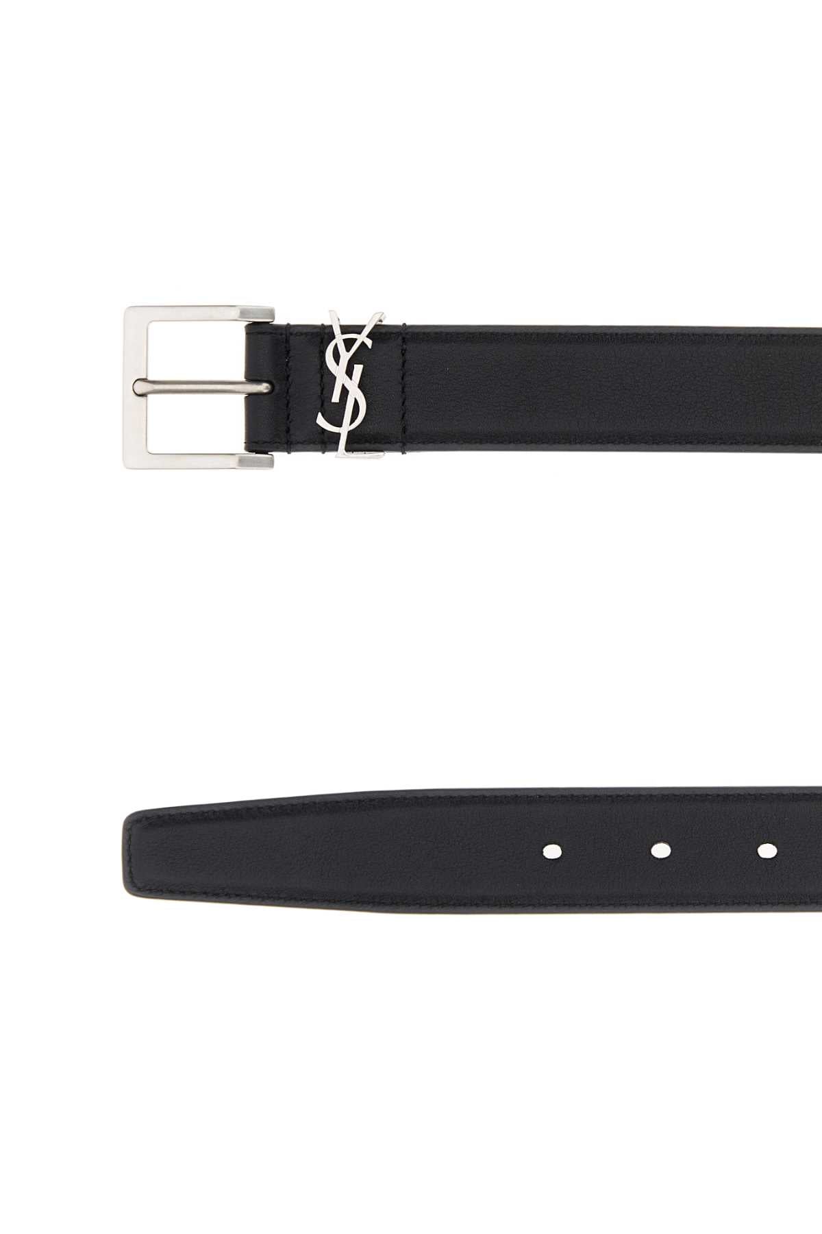 Saint Laurent Men Black Leather Belt SAINT LAURENT